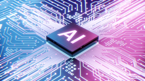 AI microprocessor on motherboard computer circuit